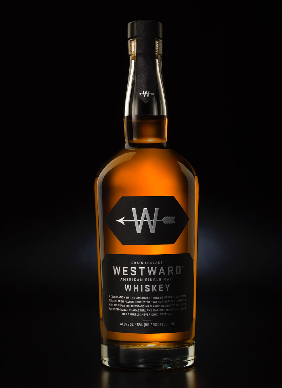 Westward Whiskey - spirits bottle design