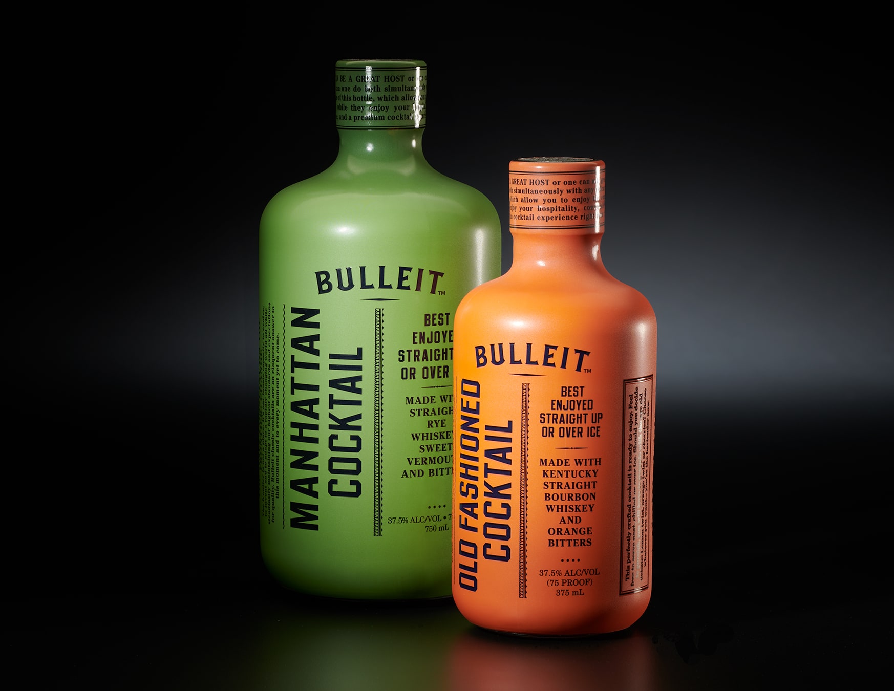 Bulleit ready-to-pour cocktial bottle group