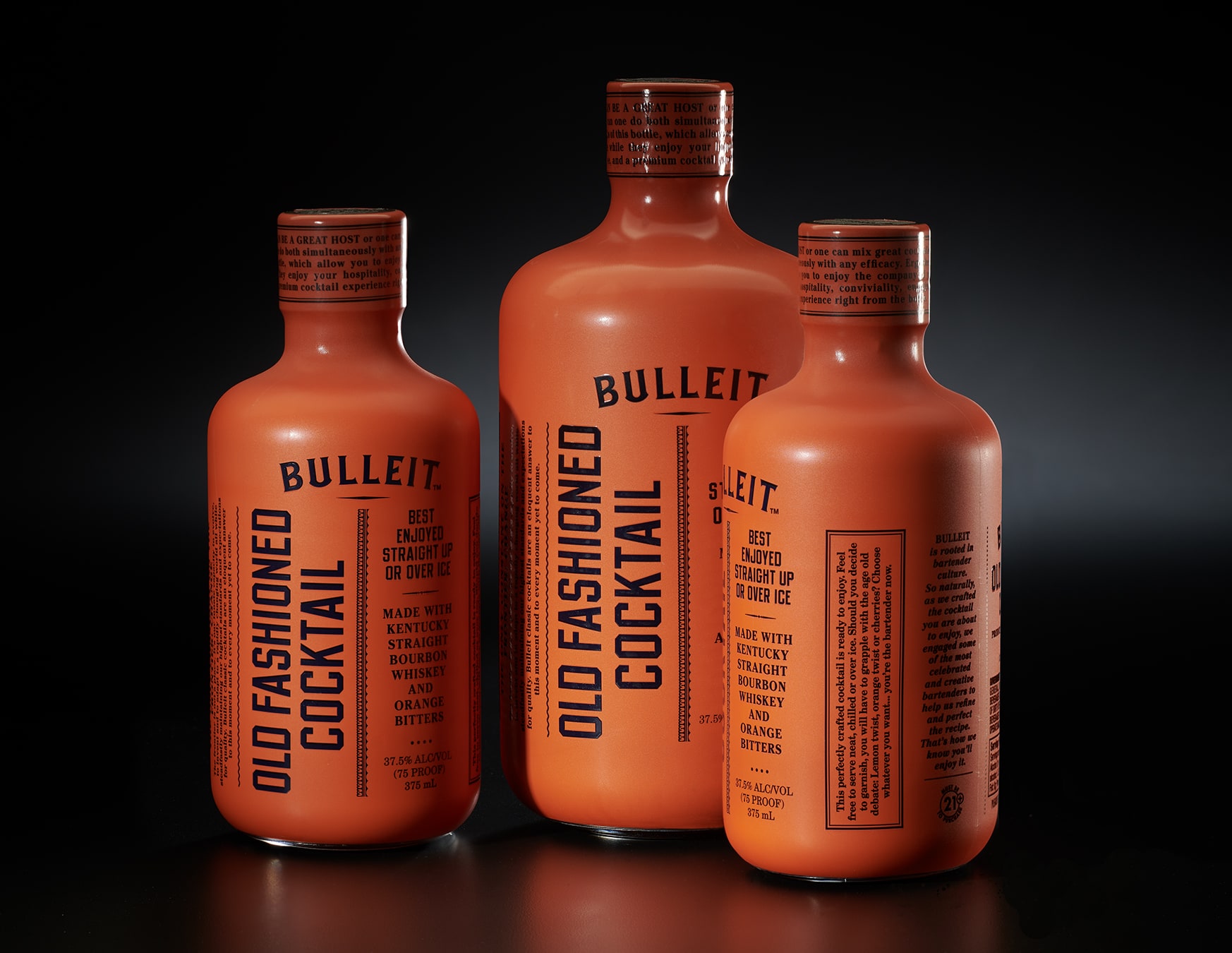 Bulleit ready-to-pour old fashioned bottle group