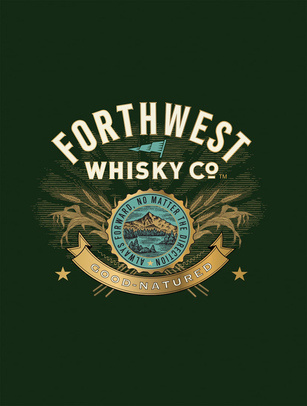 Forthwest Whisky Co. brand mark logo design