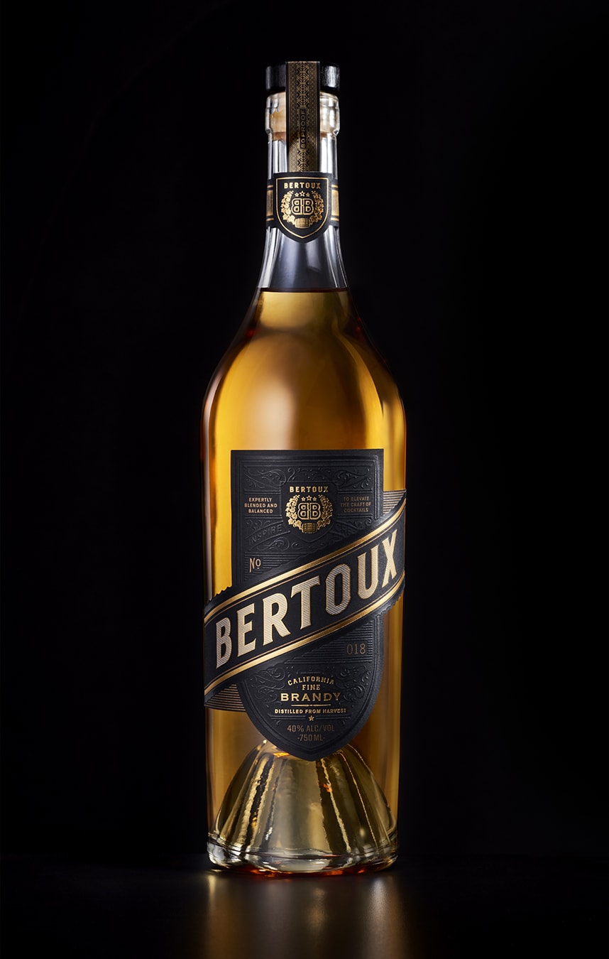 Bertoux Brandy - spirits bottle design