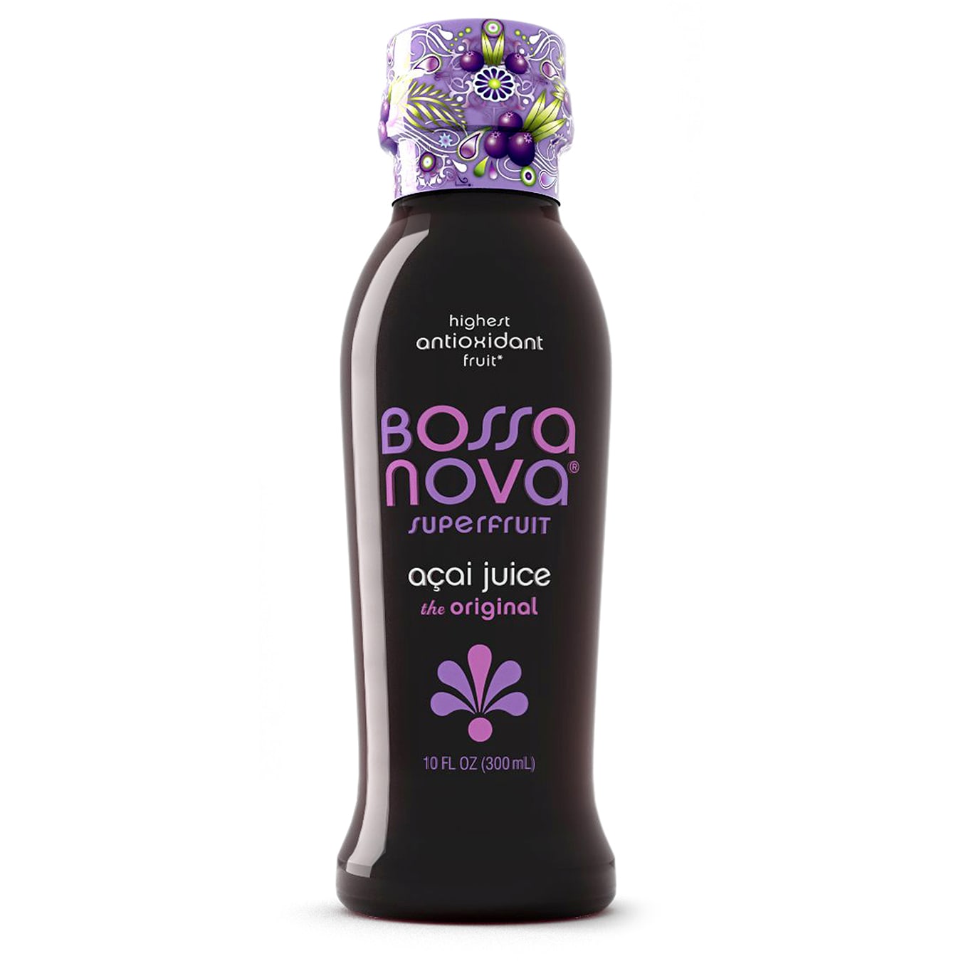 Bossa Nova Açai juice bottle packaging design