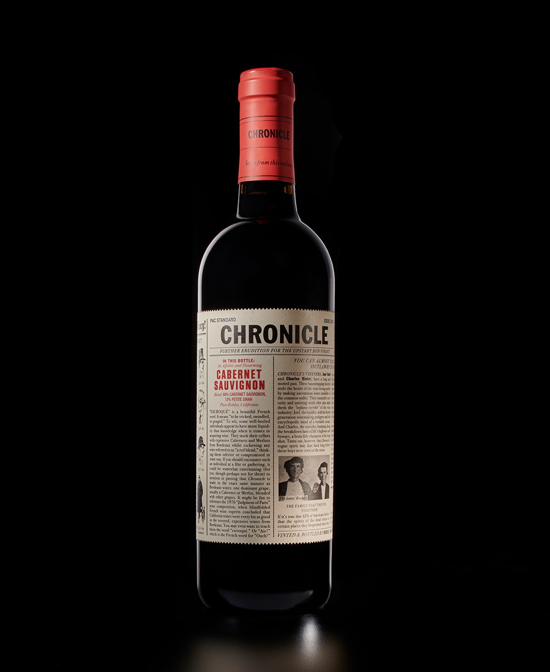 Chronicle Wine bottle label design