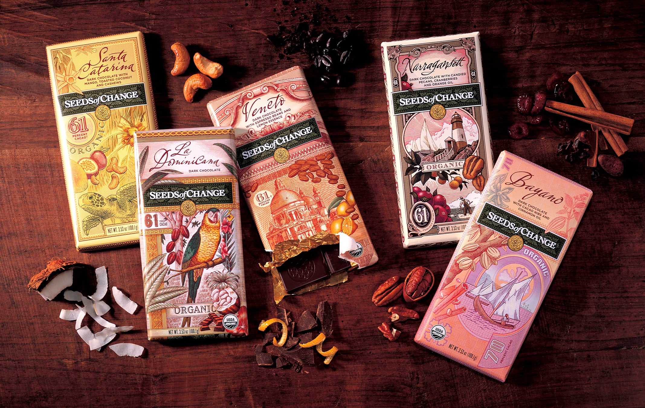 Seeds of Change Organic Chocolate packaging design