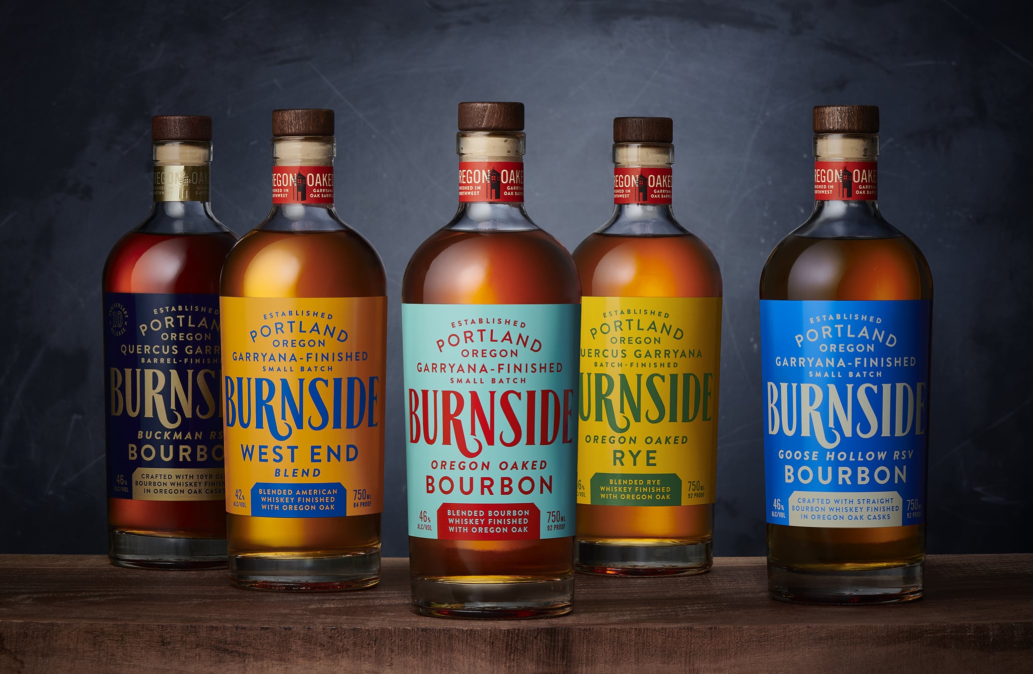 Burnside Bourbon - spirits bottle design family