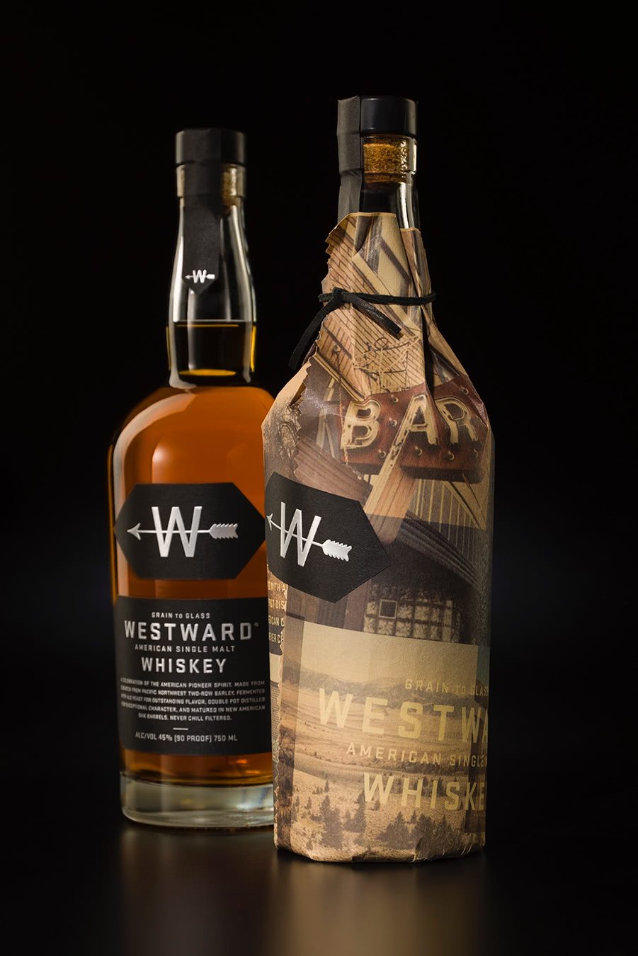Westward Whiskey - whiskey bottle packaging design