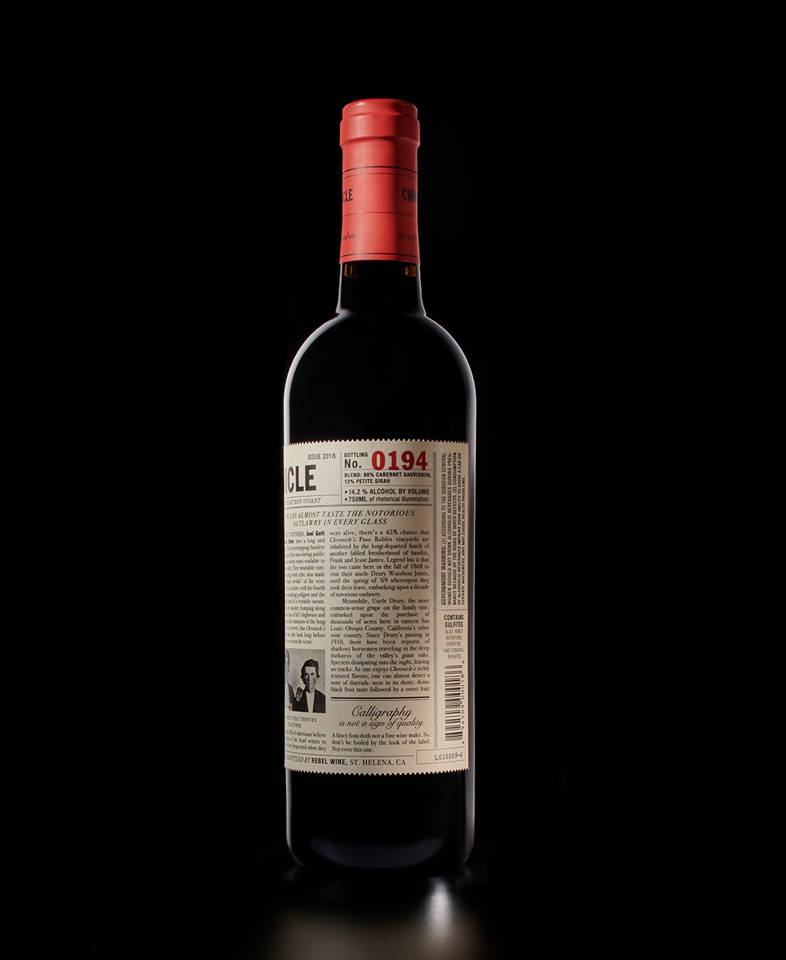Chronicle Wine bottle label design
