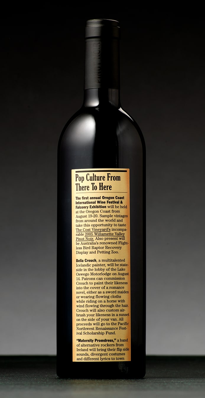 Cost Vineyards wine bottle packaging design