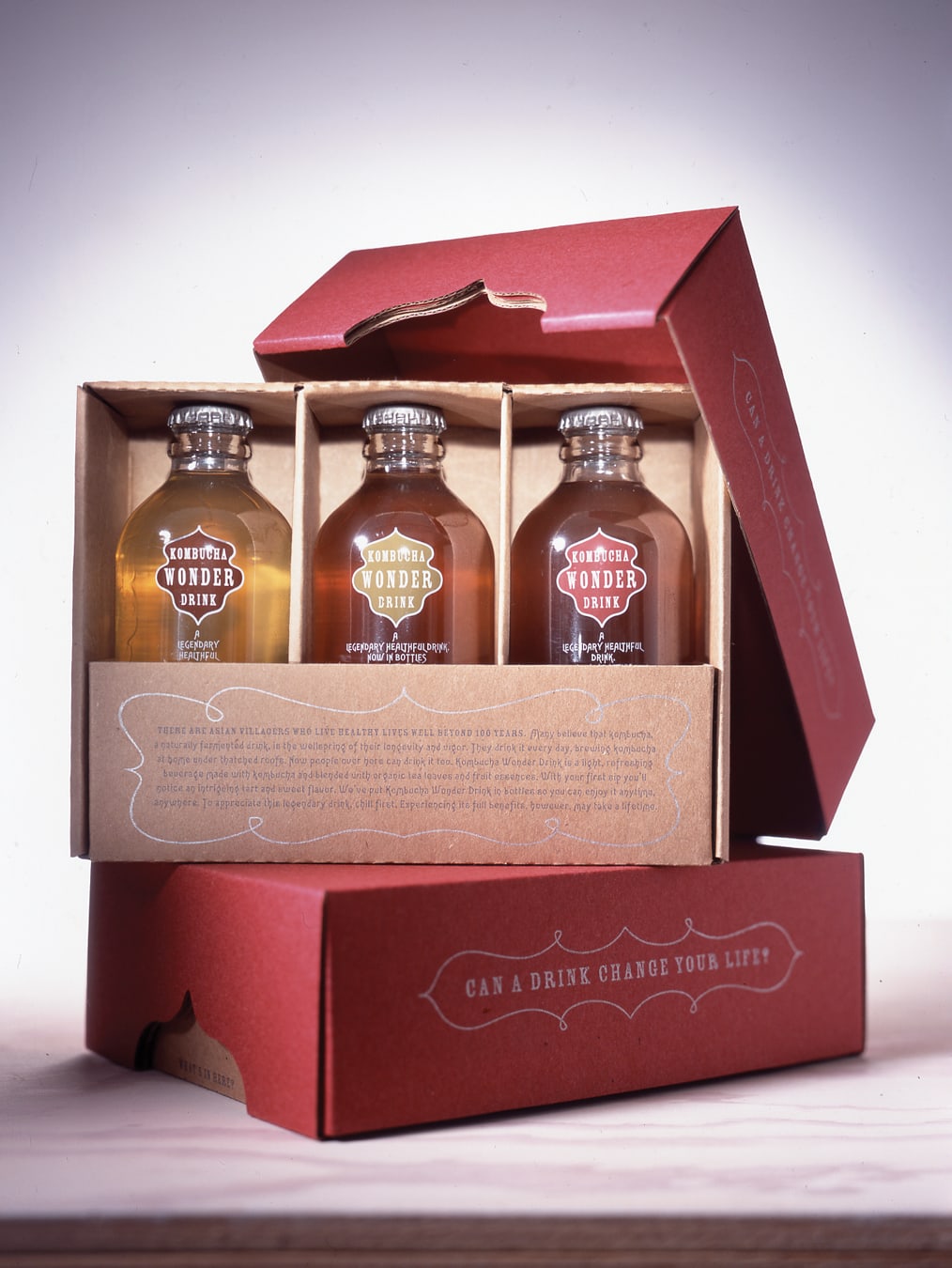 Kombucha Wonder Drink gift box packaging design