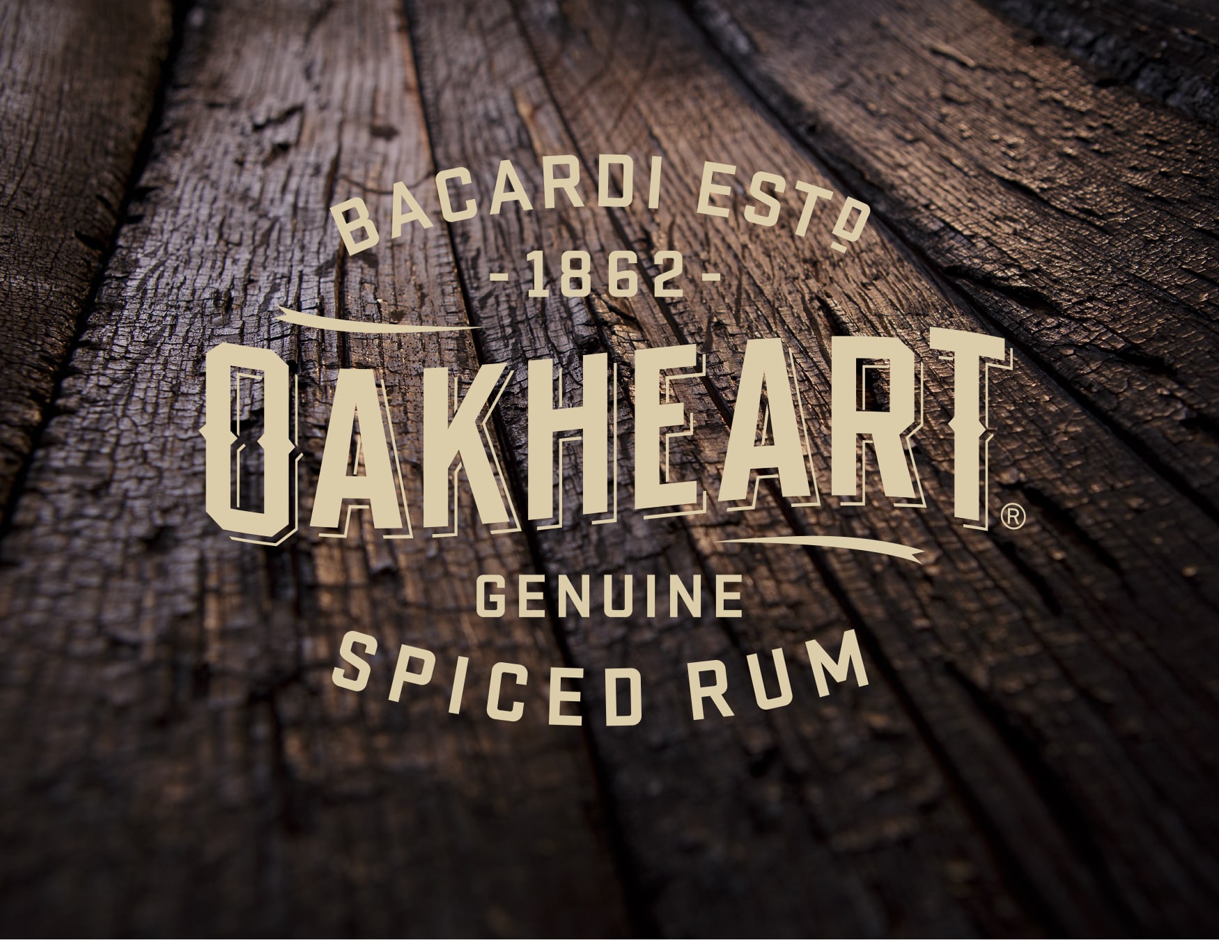 Oakheart Spiced Rum logo design
