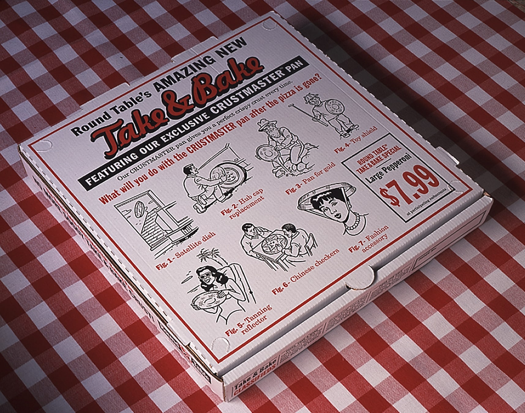 Round Table Pizza box Take Bake