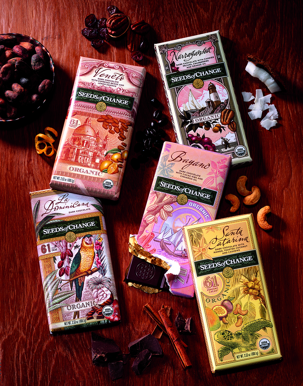 Seeds of Change Organic Chocolate packaging design
