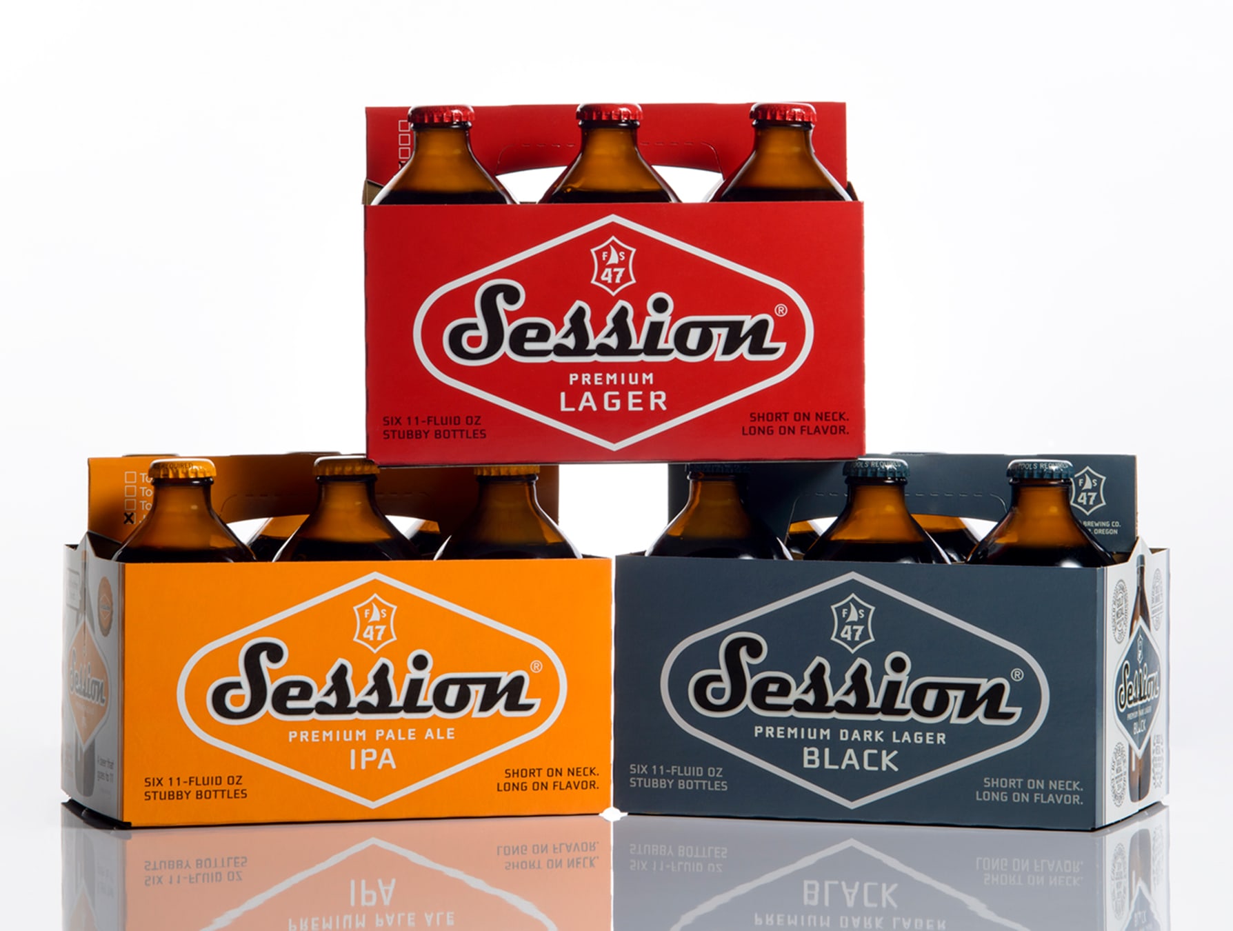 Session beer packaging design 6-pack family