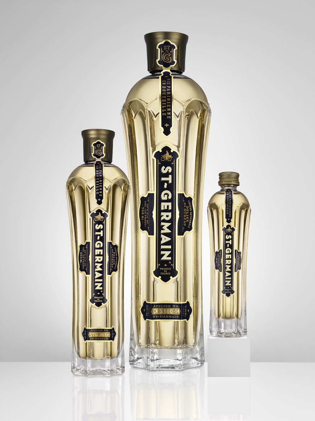 St-Germain spirits packaging bottles design