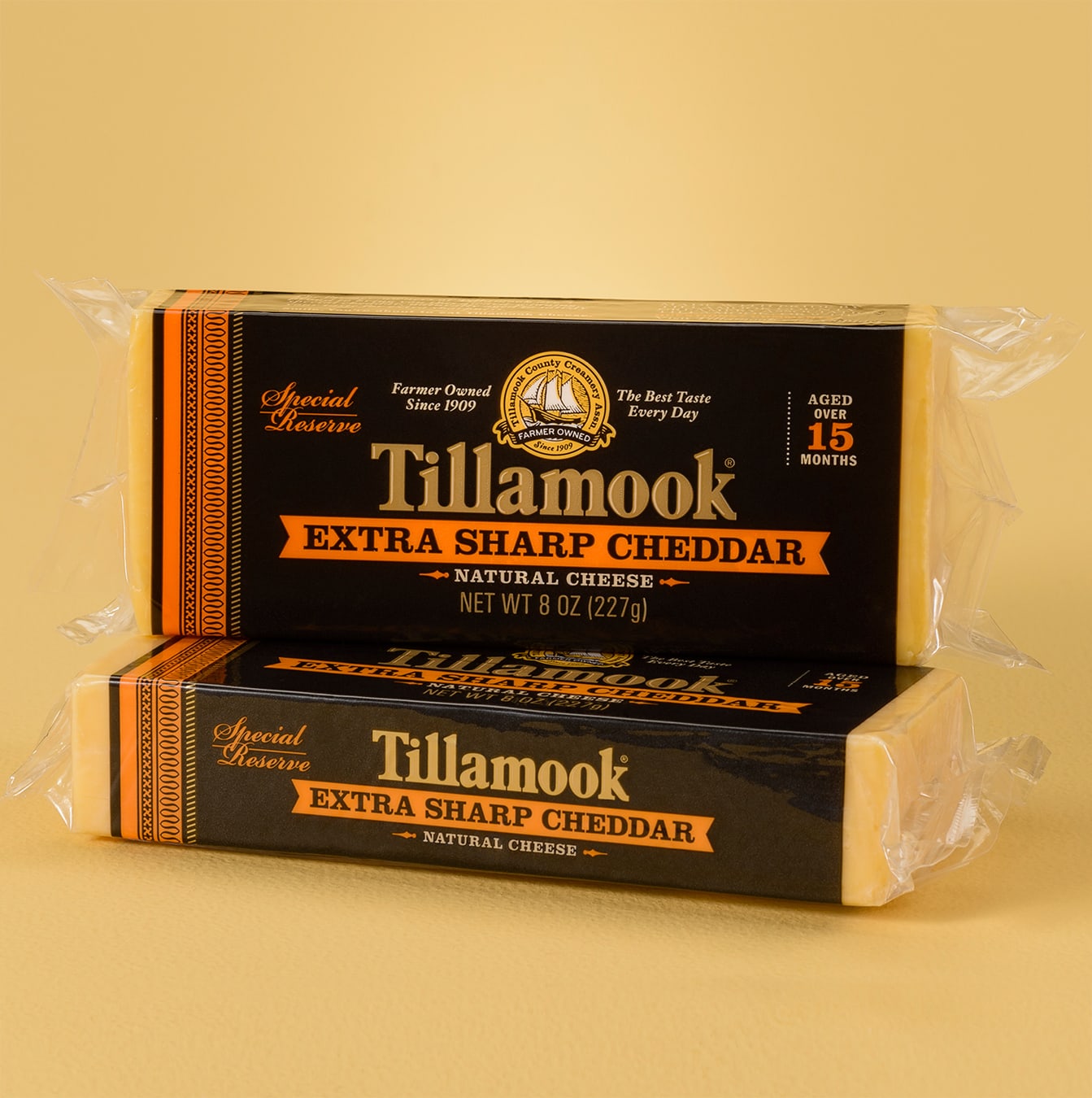 Tillamook cheese package design extra sharp cheddar