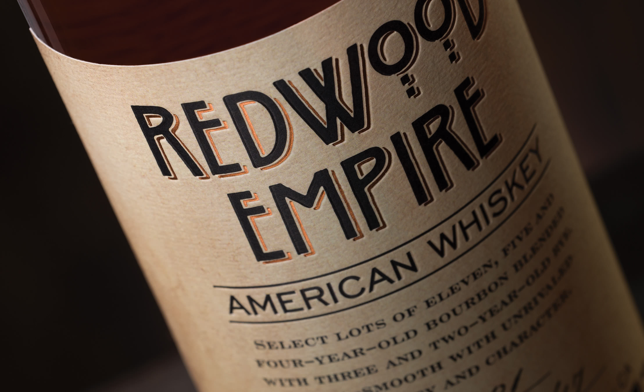 Redwood Empire Whiskey - bottle label design detail