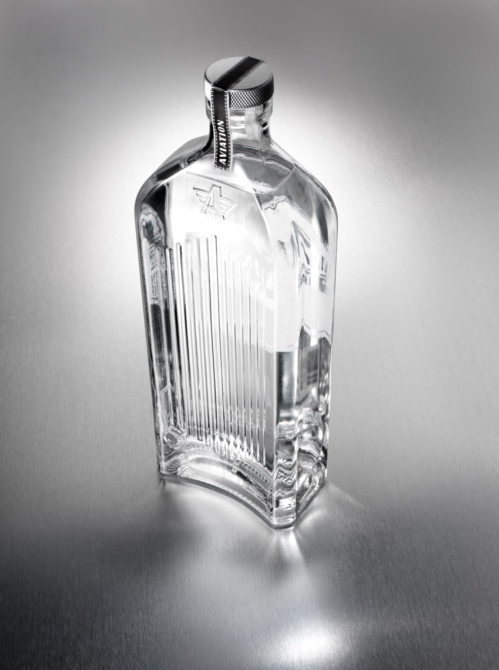 Aviation Gin - spirits bottle design (back)