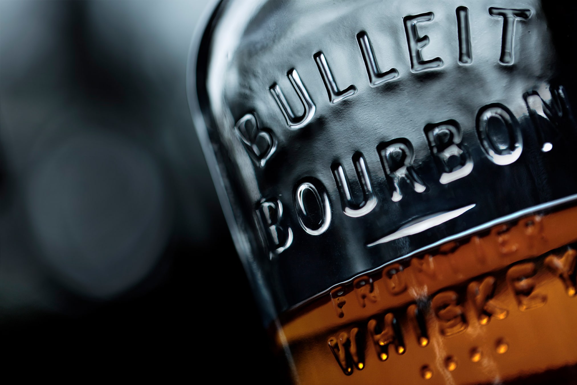 Bulleit Bourbon bottle design detail