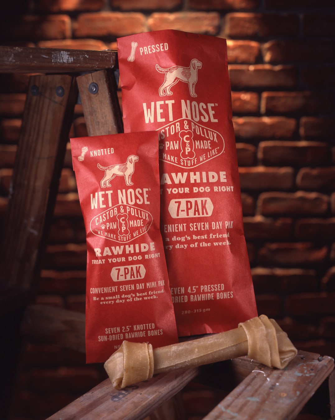 Castor & Pollux Dog Rawhide Chew package design