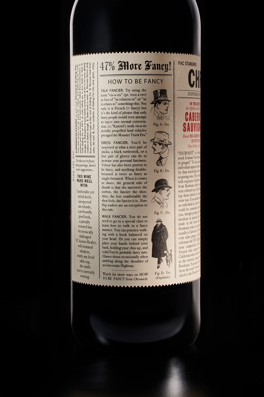 Chronicle Wine bottle label side panel detail