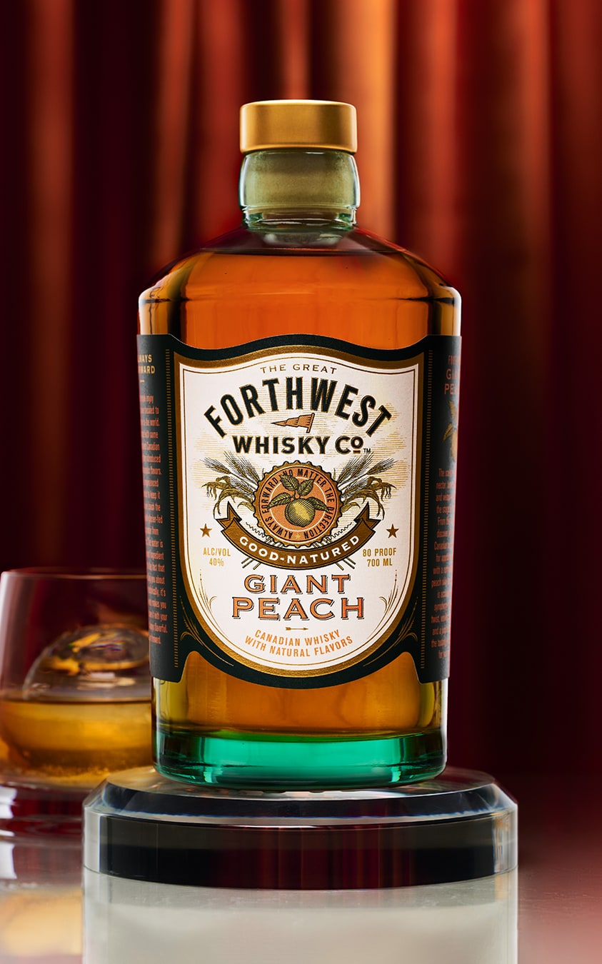 Forthwest Whisky Giant Peach bottle design