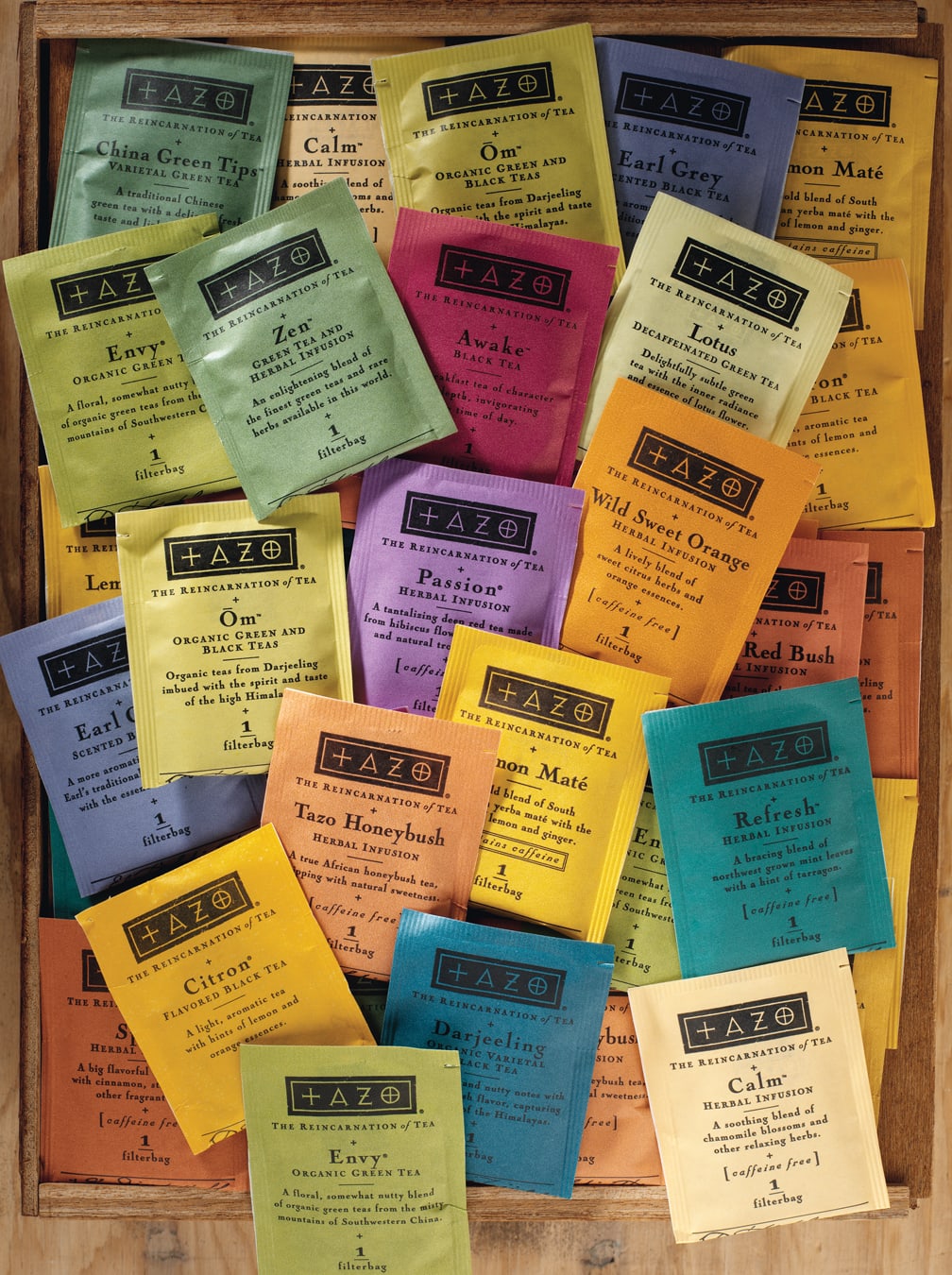 Tazo Tea packaging design filterbag envelopes