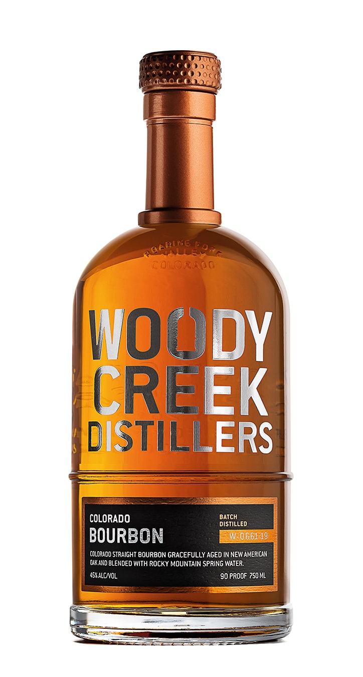 Woody Creek Distillers Bourbon bottle design