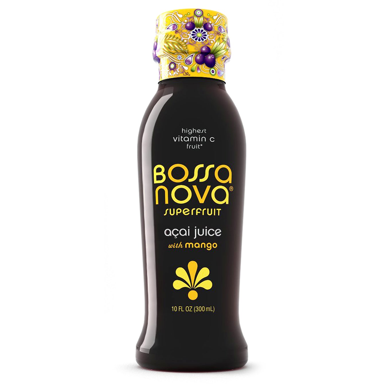 Bossa Nova Açai Mango juice bottle packaging design