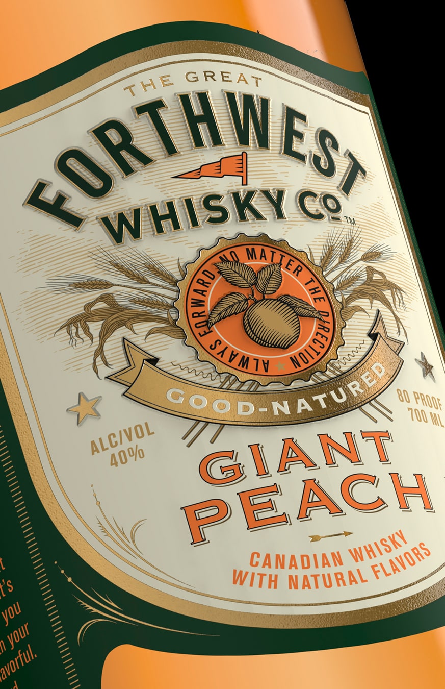 Forthwest Whisky Giant Peach bottle design detail