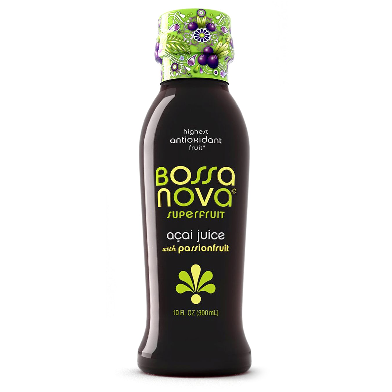 Bossa Nova Açai Passionfruit juice bottle packaging design