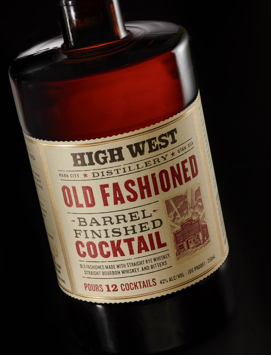 High West Distilling Old Fashioned ready-to-pour cocktail label design detail