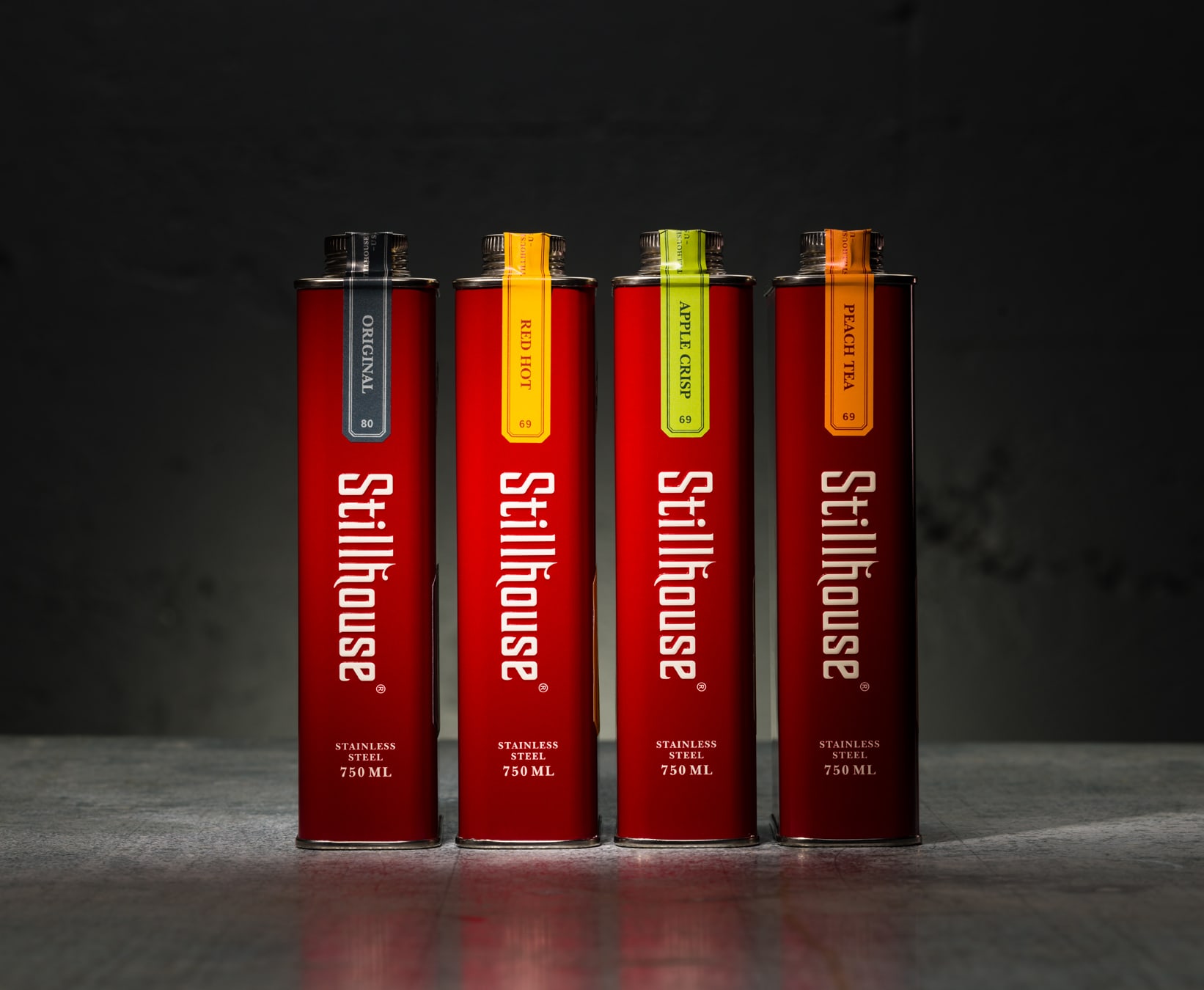 Stillhouse Moonshine whiskey packaging design steel can side view