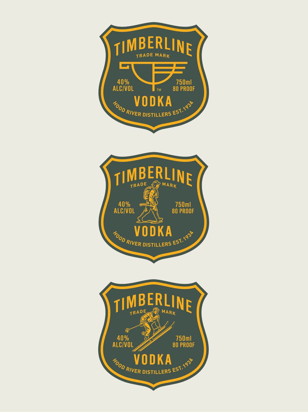 Timberline Vodka label graphics