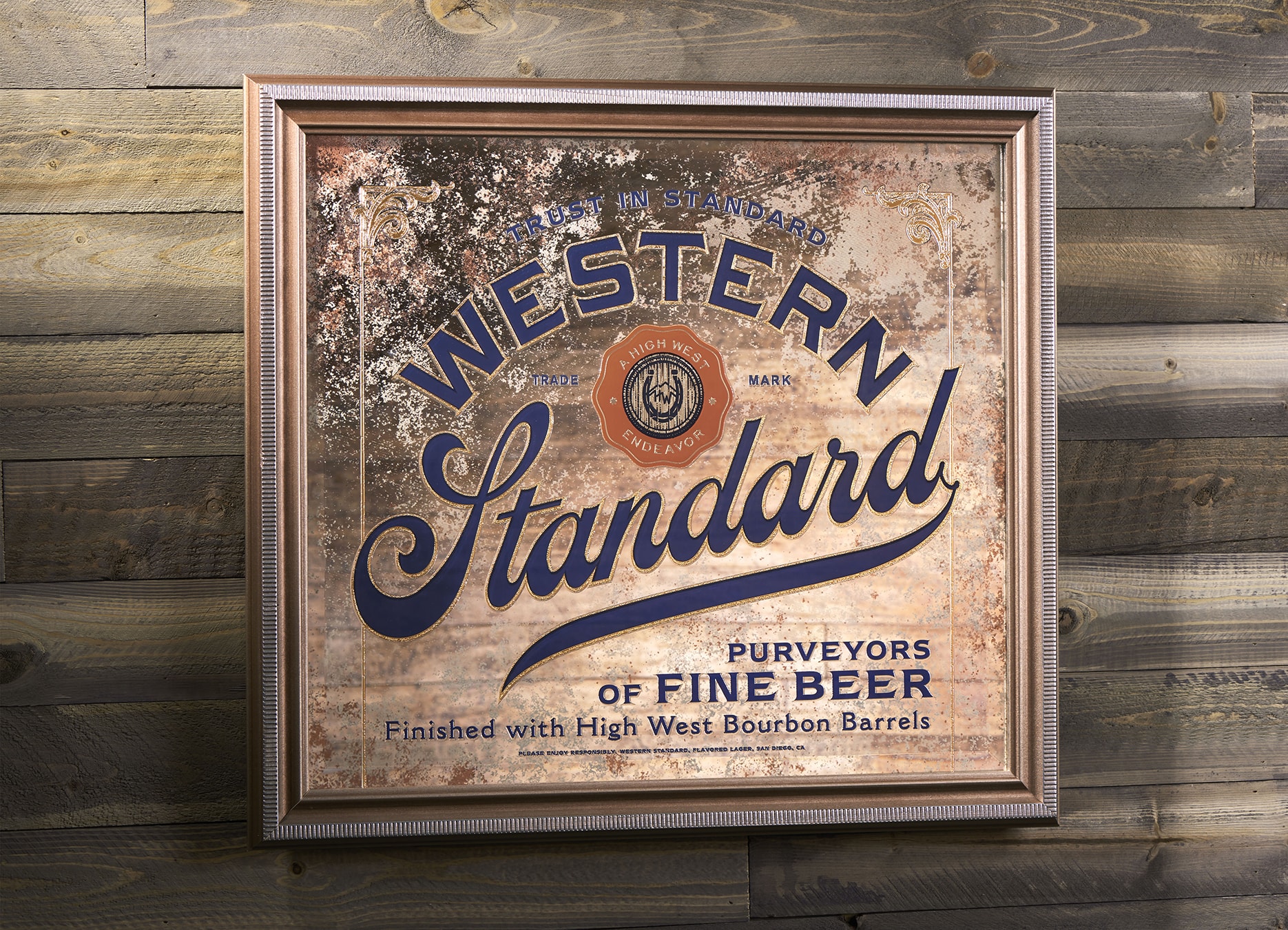 Western Standard beer sign wall mirror design