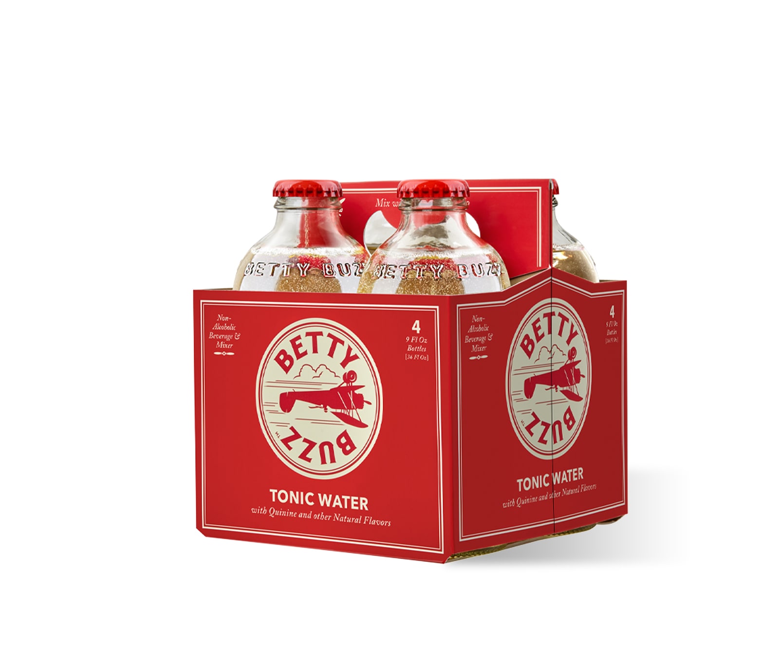 Betty Buzz Tonic 4-pack beverage packaging design