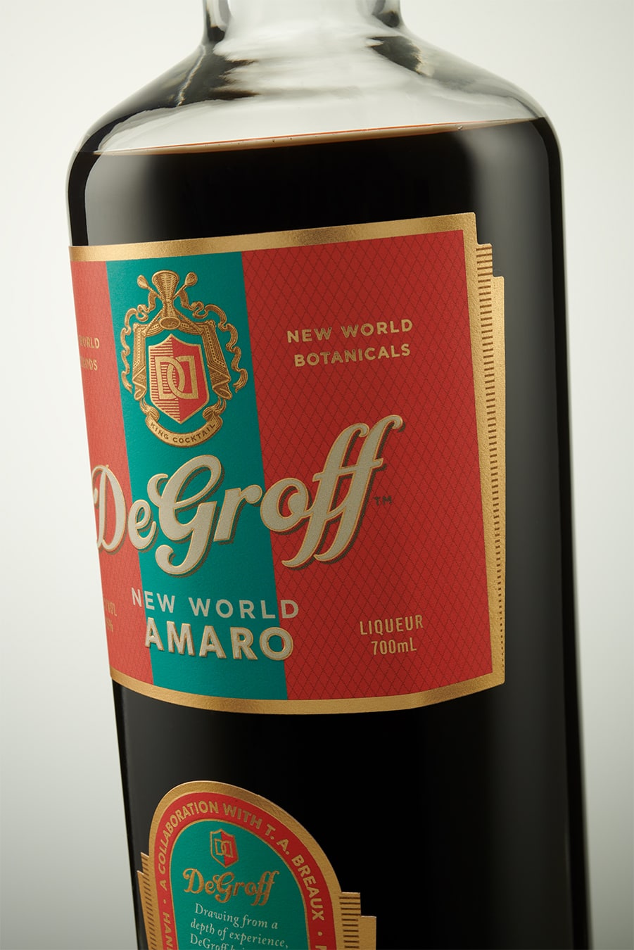 DeGroff Amaro label design closeup