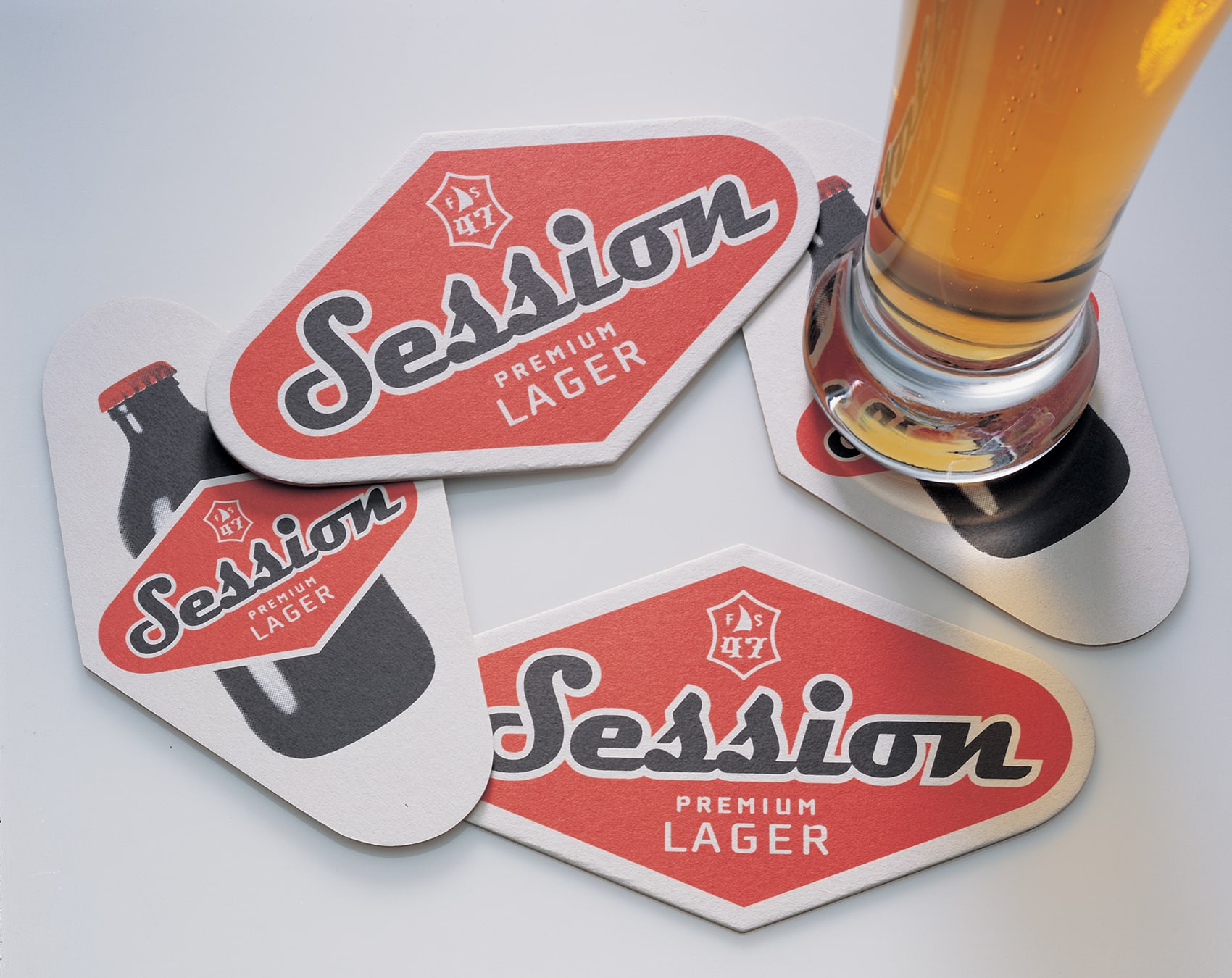 Session beer promotion design coasters