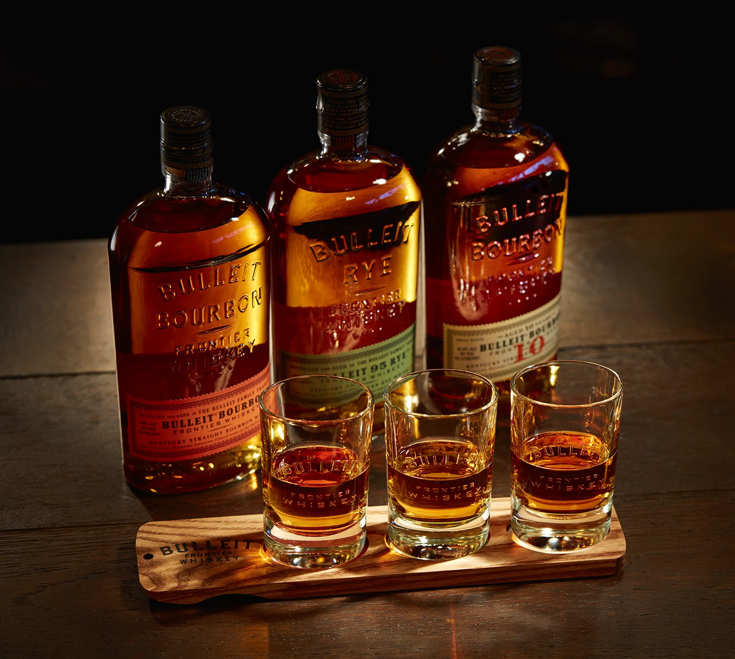 Bulleit Bourbon flight tray