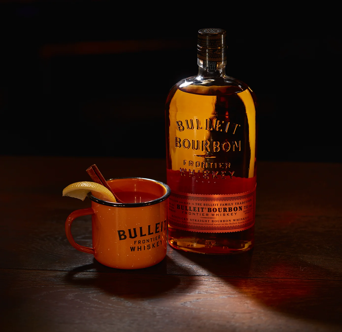 Bulleit Bourbon toddy in situ