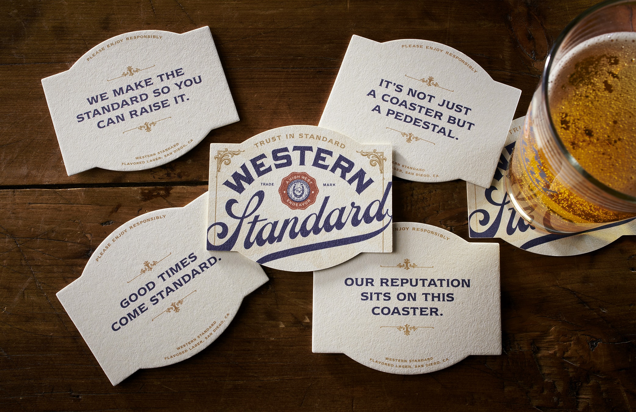 Western Standard Beer branded coasters design