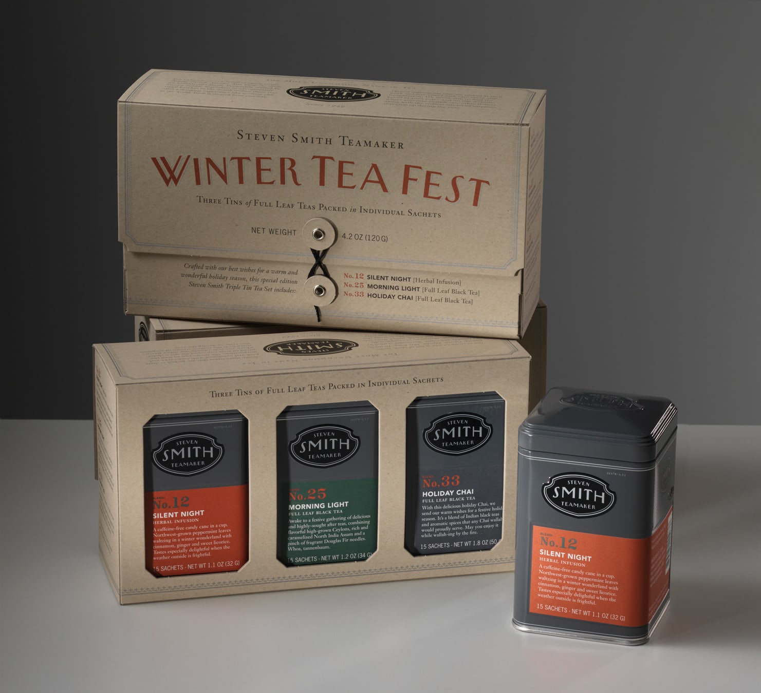 Steven Smith Teamaker tea packaging tins design