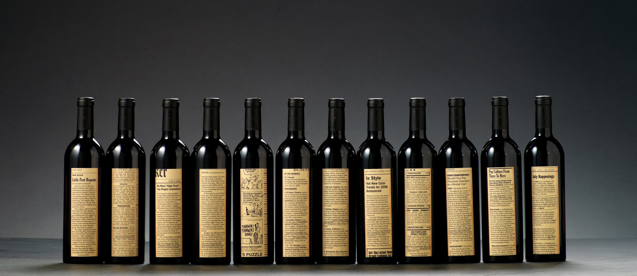 Cost Vineyards wine bottle packaging identity design group photo