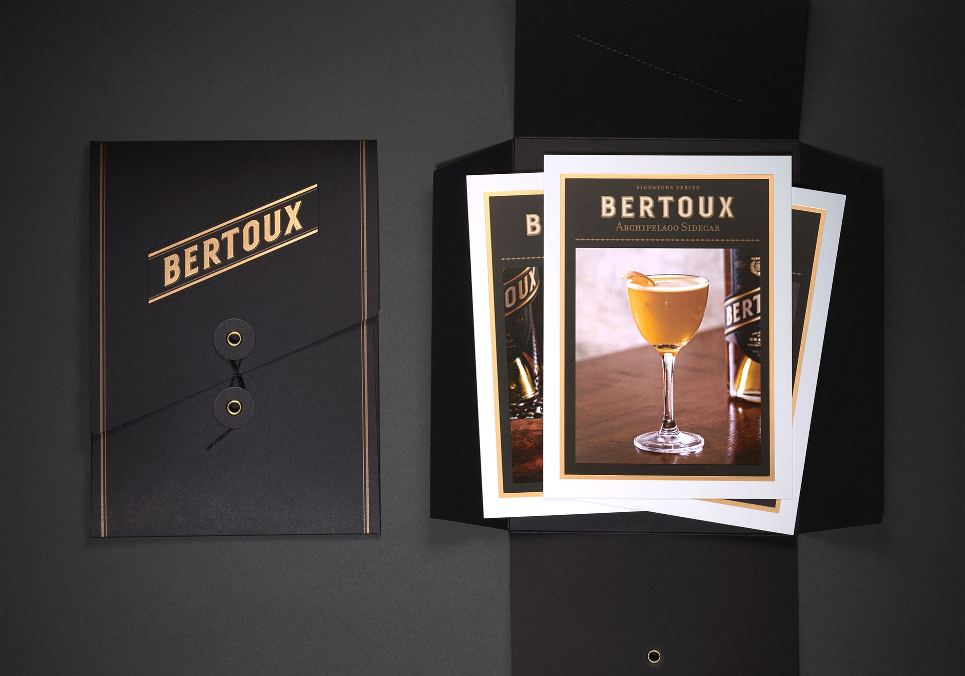 Bertoux Brandy - recipe postcard folder