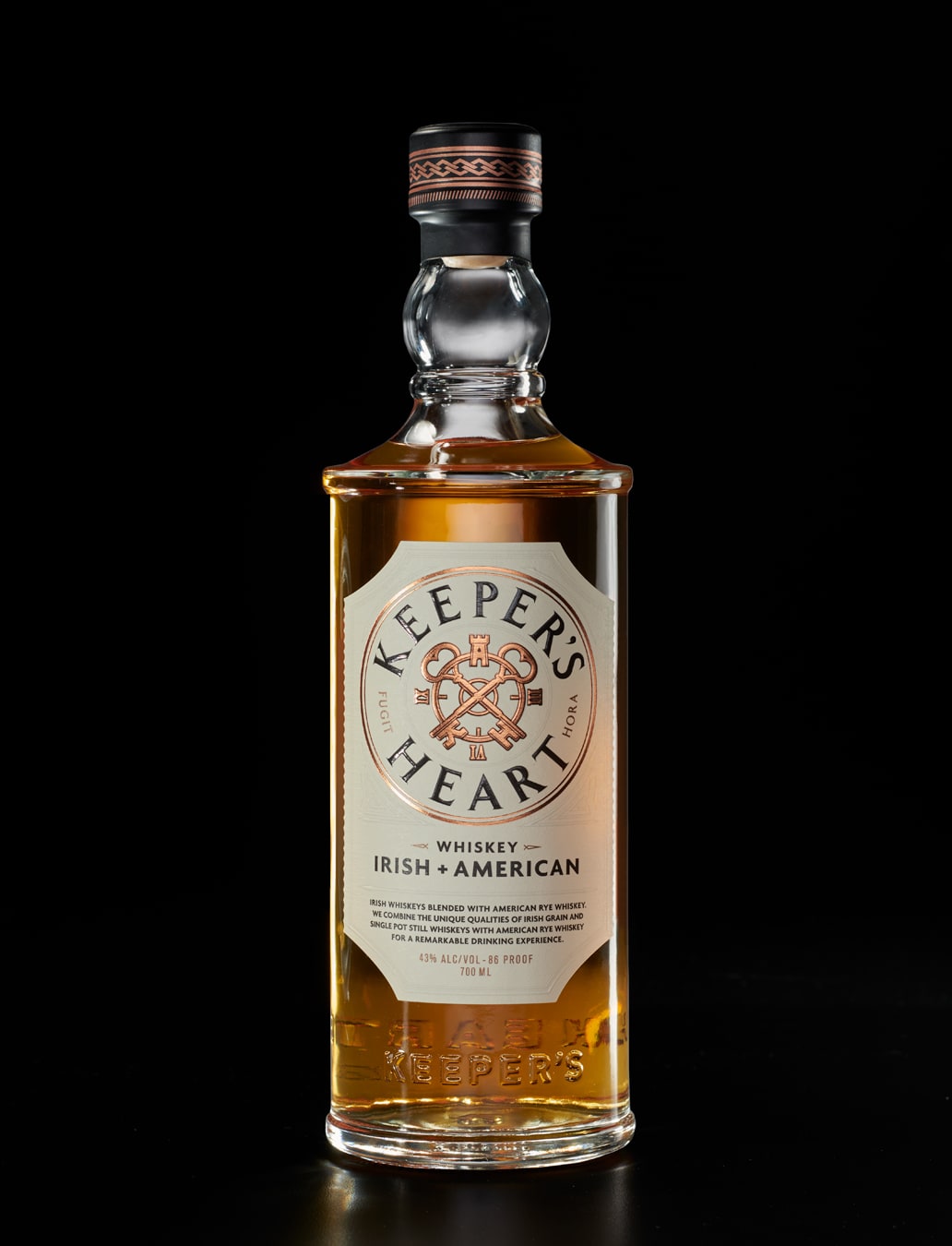 Keeper’s Heart Irish + American Whiskey custom bottle design