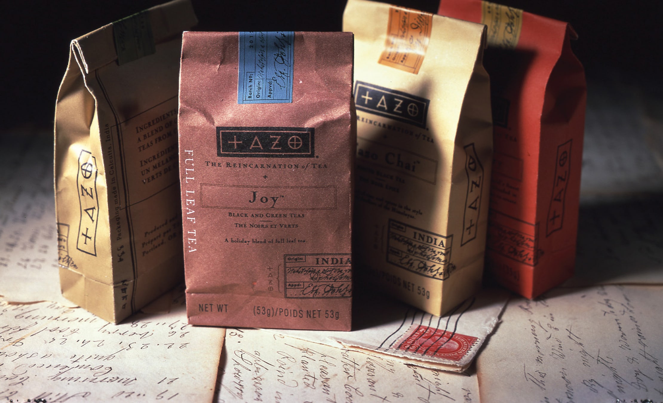 Tazo Tea package design full leaf kraft bags