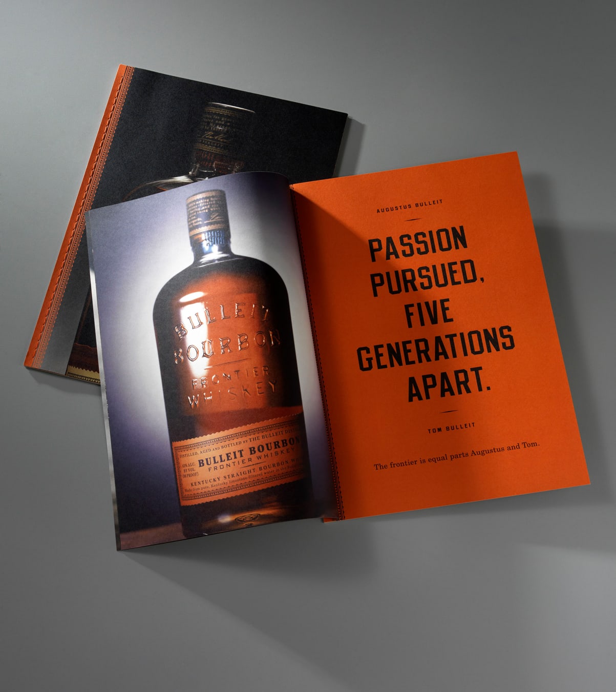 Bulleit Bourbon brochure design spread