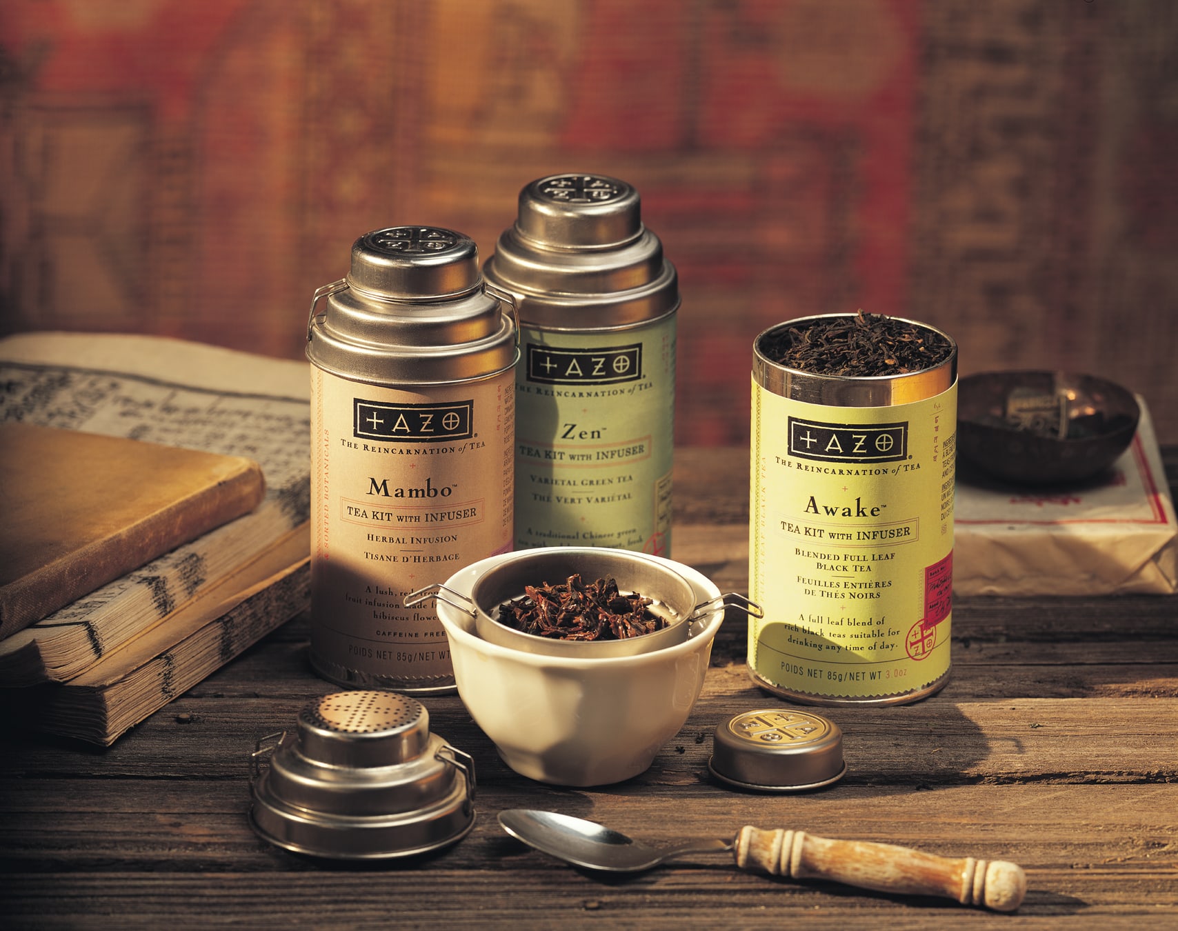 Tazo Tea packaging design infuser tins