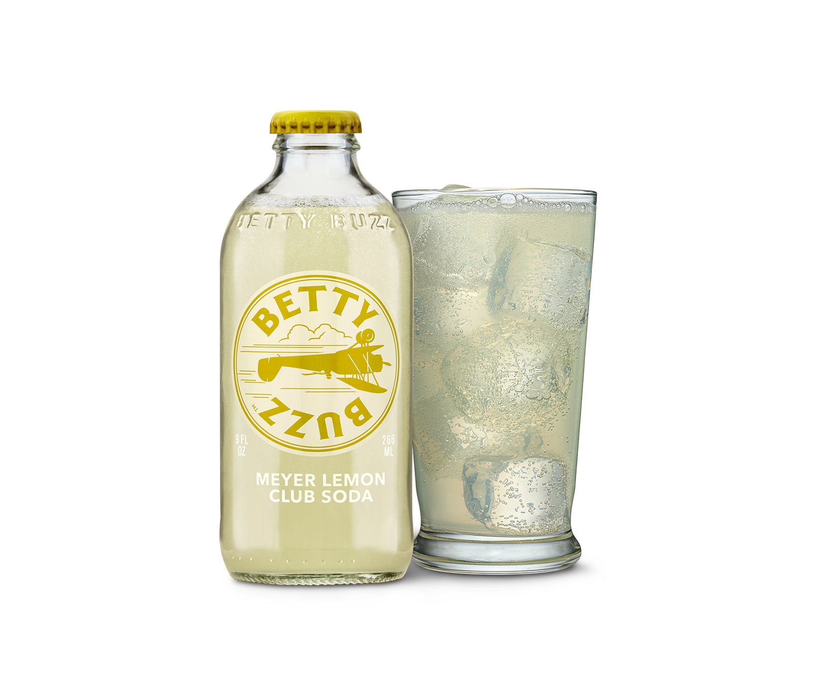Betty Buzz Meyer lemon bottle package design