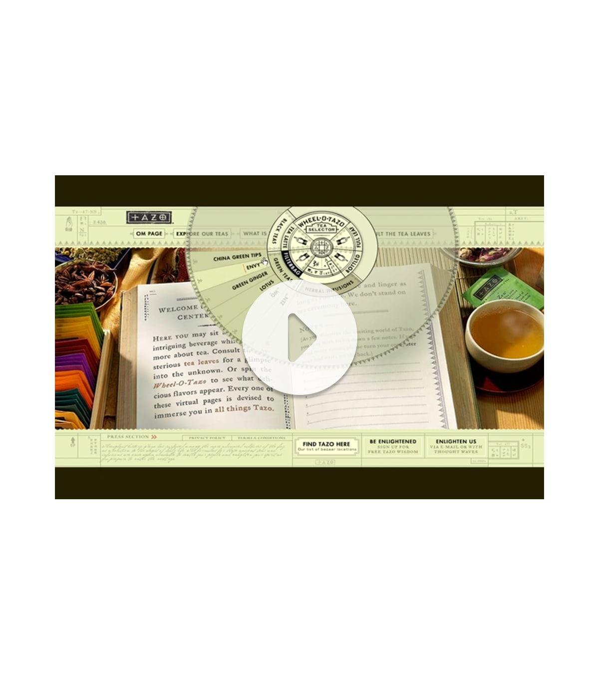 Tazo Tea web design interface reel