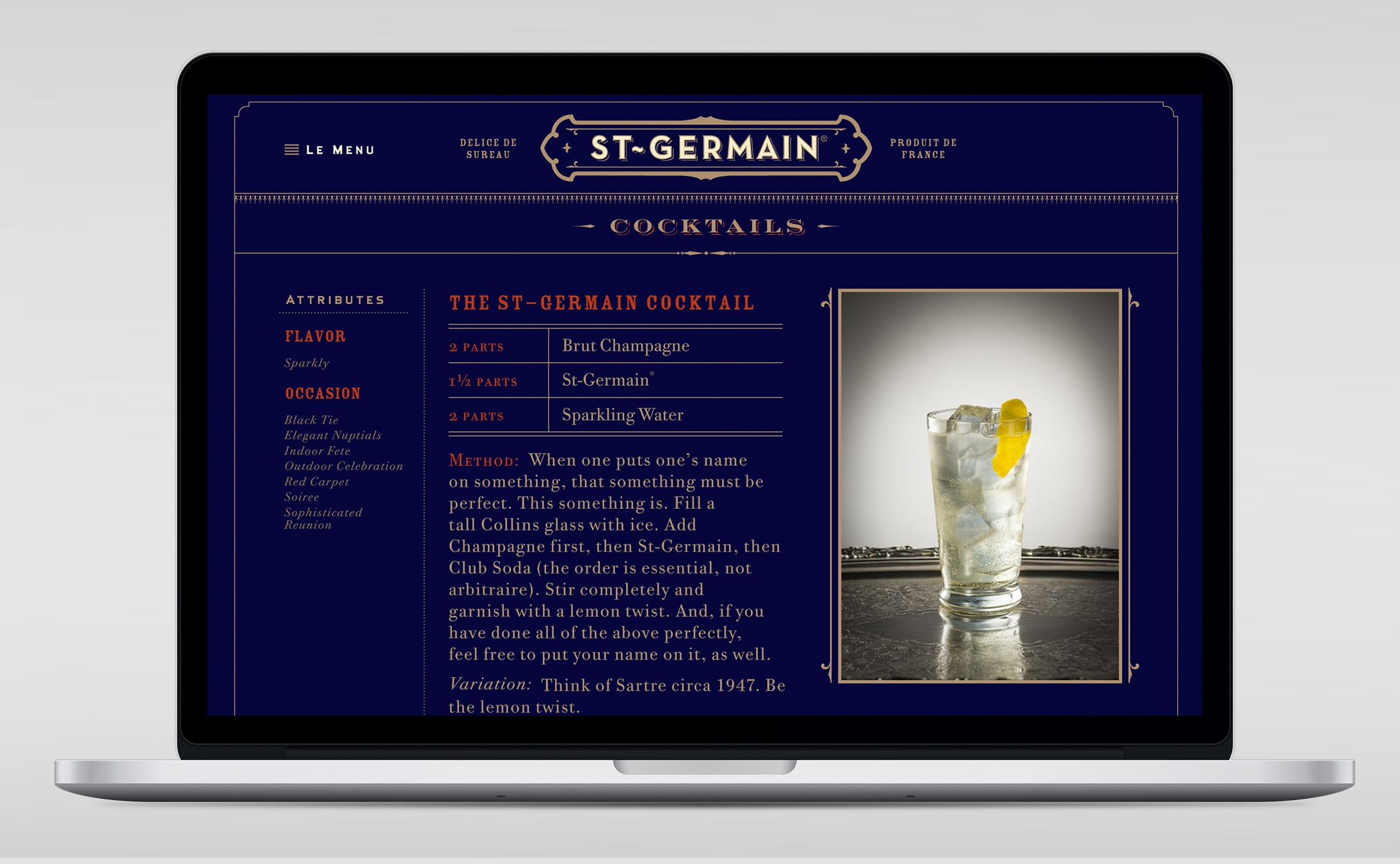 St-Germain spirits website design and development